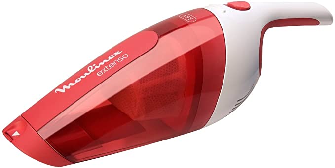 Moulinex MX232301 Aspirateur à Main Extenso Dry Sans Fil Rechargeable Embout Télescopique Cleanette Rouge et Blanc