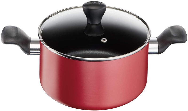 Tefal Super Cook Kit de cuisson antiadhésif avec thermo-spot 9 pièces, rouge, aluminium, B243S986